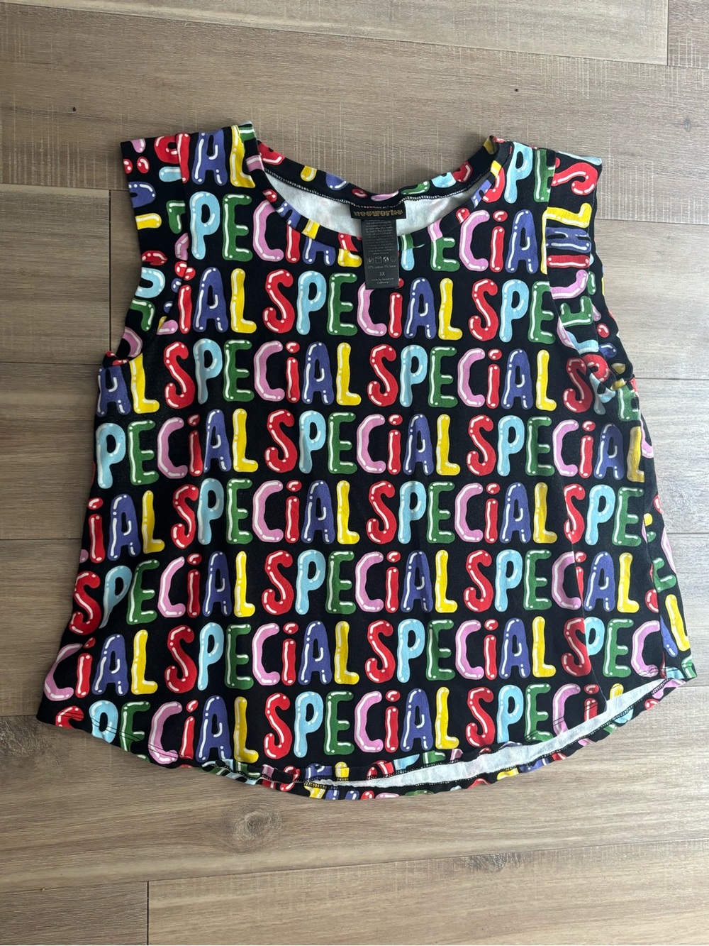 Nooworks Special Colorful Letter Print Graphic Sleeveless Muscle Tee 3X NWOT